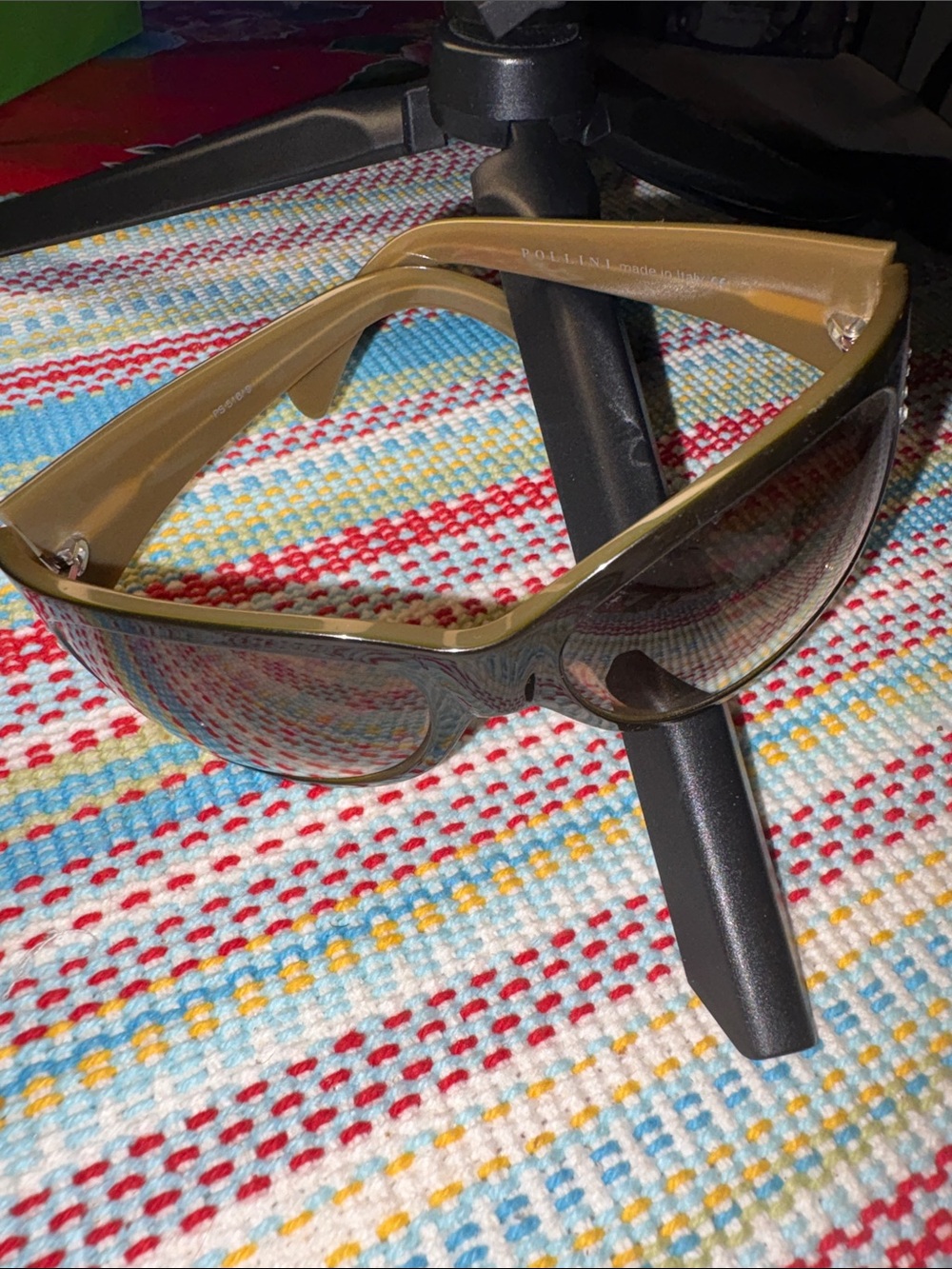 Pollini Tan Frame Safety Glasses with Smoke Lenses